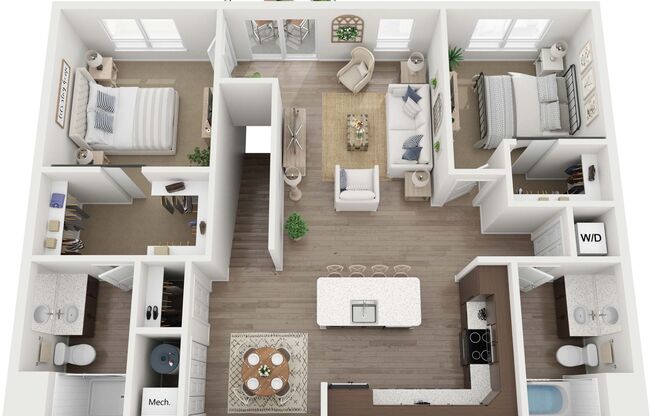 2 beds, 2 baths, 1,153 sqft, $2,250, Unit SF1-108