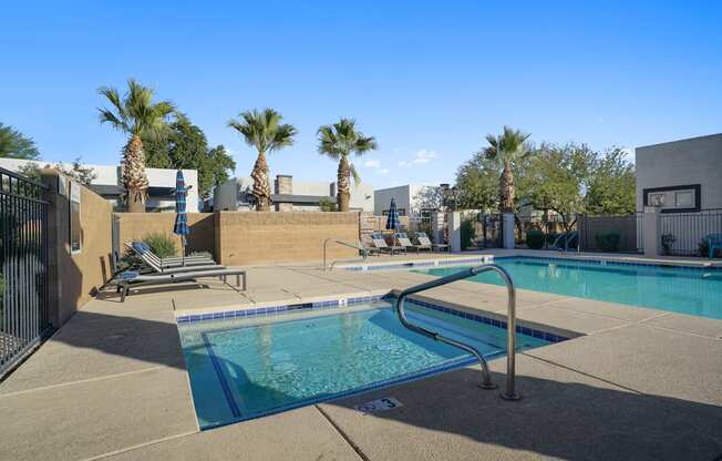 the swimming pool at our apartments