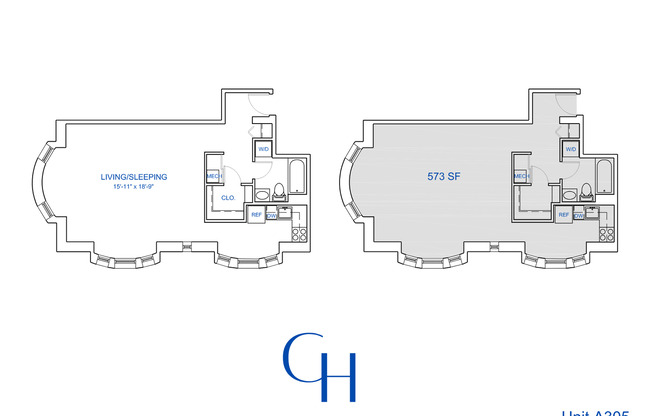Studio, 1 bath, 573 sqft, $1,589, Unit A-305