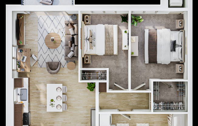 2 beds, 1 bath, 1,001 sqft, $1,590, Unit 319