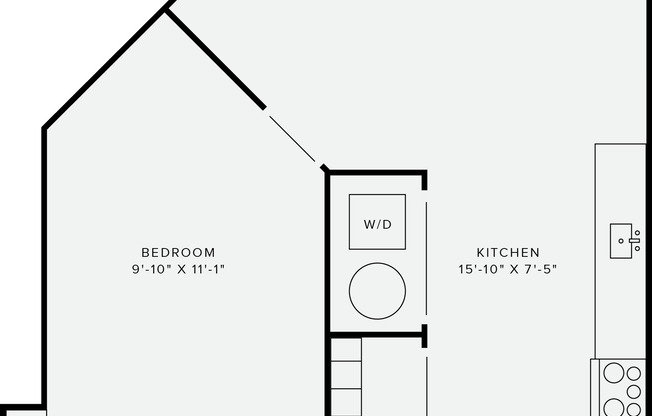 1 bed, 1 bath, 604 sqft, $1,666