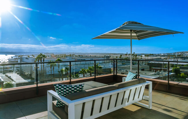 Rooftop Patio View at AV8 Apartments in San Diego, CA
