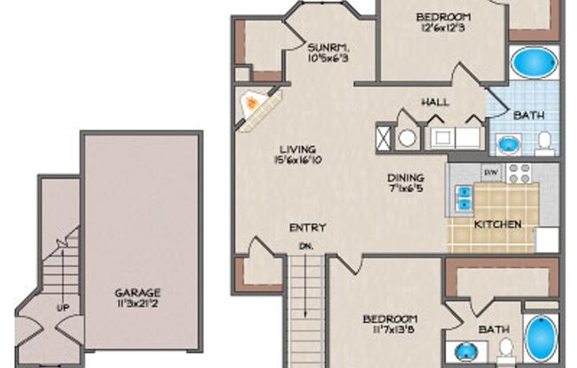2 beds, 2 baths, 1,634 sqft, $1,820, Unit 249