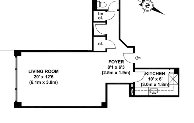 Studio, 1 bath, 450 sqft, $2,800, Unit 4H