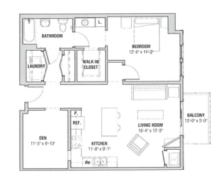 1 bed, 1.3 baths, 886 sqft, $1,795