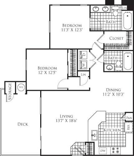 2 beds, 2 baths, 1,087 sqft, $2,780, Unit 2201