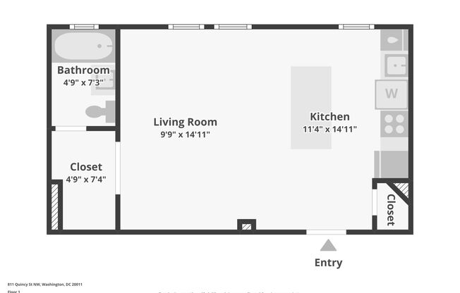 Studio, 1 bath, 450 sqft, $1,792, Unit 811-B7