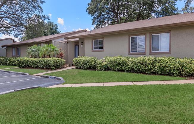 a large lawn in front of a house