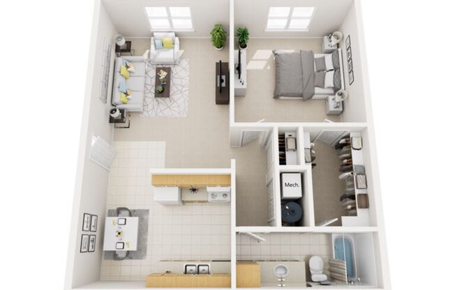 1 bed, 1 bath, 600 sqft, $725, Unit 127
