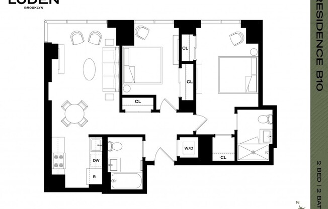 2 beds, 2 baths, $5,186, Unit 1208