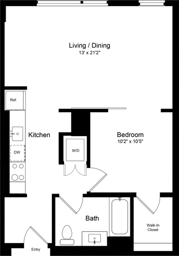 1 bed, 1 bath, 721 sqft, $4,752, Unit 225