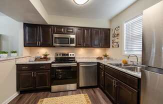 Modern Kitchen with Stainless Steel Appliances.