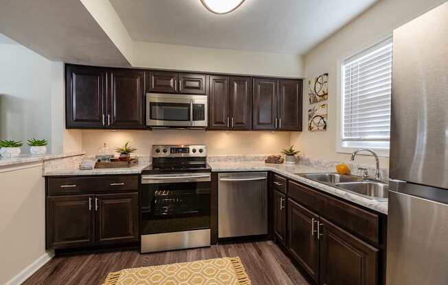 Modern Kitchen with Stainless Steel Appliances.