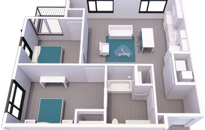 2 beds, 1 bath, 887 sqft, $1,575, Unit 225