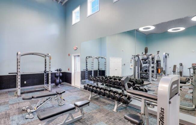 Full size gym with free weights