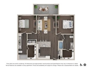 2 beds, 2 baths, 1,092 sqft, $2,725