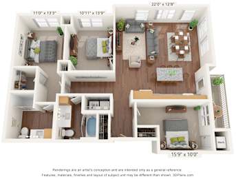 3 beds, 2 baths, 1,321 sqft, $1,873
