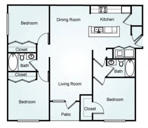 3 beds, 2 baths, 1,292 sqft, $1,517