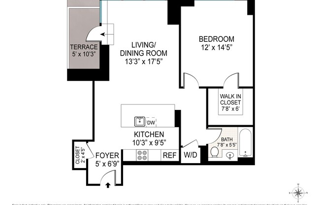1 bed, 1 bath, 779 sqft, $4,500, Unit 9F