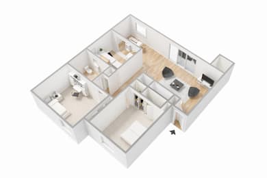 2 beds, 1 bath, 820 sqft, $1,064
