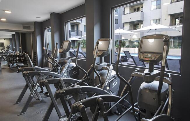 Fitness Center With Modern Equipment at 1724 Highland, Los Angeles, CA