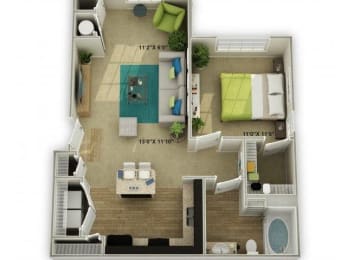 1 bed, 1 bath, 726 sqft, $1,315