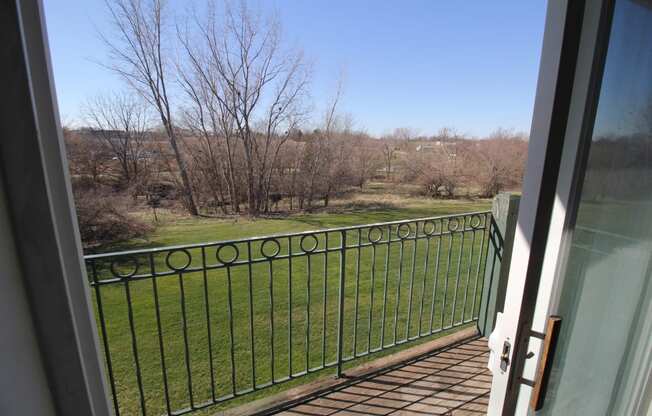 a view of the garden from the balcony