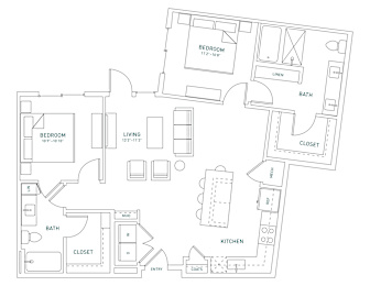 2 beds, 2 baths, 1,120 sqft, $1,974