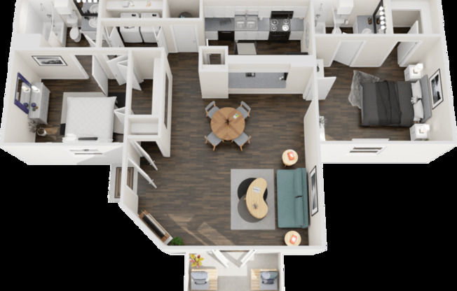 2 beds, 2 baths, 974 sqft, $1,465