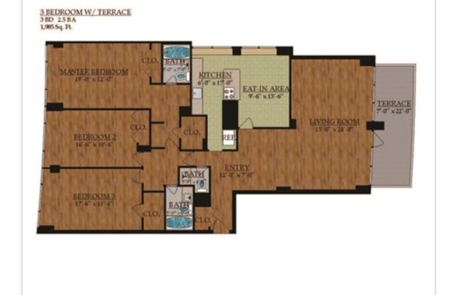 3 beds, 2.5 baths, 1,985 sqft, $3,107