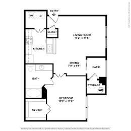 1 bed, 1 bath, 705 sqft, $1,203