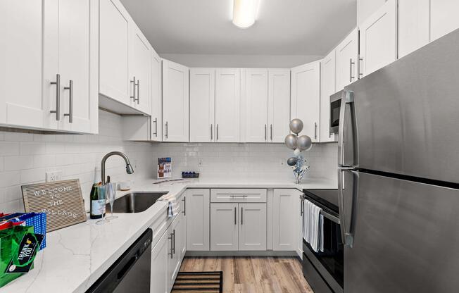 a modern kitchen with stainless steel appliances
