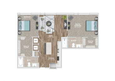 2 beds, 2 baths, 1,105 sqft, $2,689