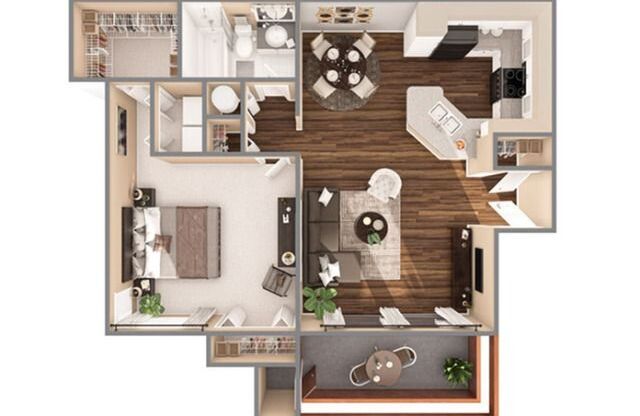 1 bed, 1 bath, 846 sqft, $1,669