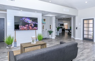 a living room with a couch and a tv at Tides at Mesa, Mesa