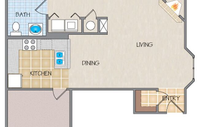 1 bed, 1 bath, 1,227 sqft, $1,330, Unit 163