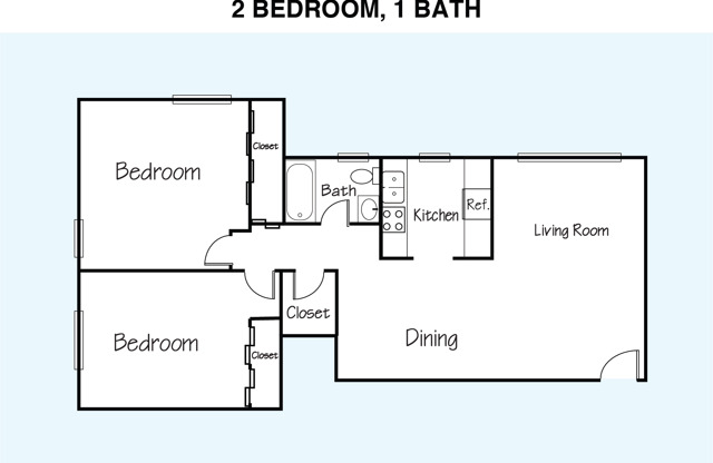 2 beds, 1 bath, 900 sqft, $1,684