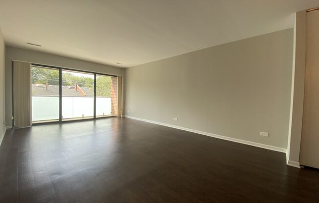 Natural lighting from large slider door to balcony