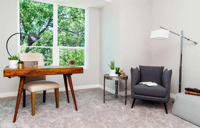 Versatile second bedroom with scenic nature views, ideal for use as an office or guest sleeping space. Spacious walk-in closets provide ample storage, and central heating and air conditioning ensure year-round comfort.