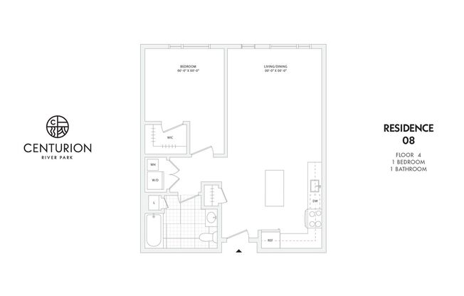 1 bed, 1 bath, 693 sqft, $2,488, Unit Residence 408