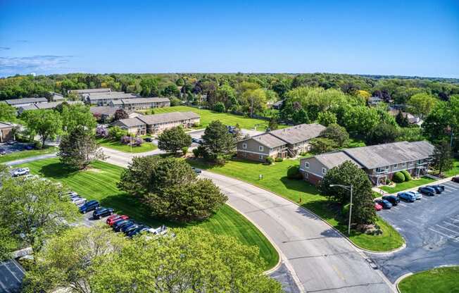 Drone View at Glen Hills Apartments, Glendale, Wisconsin