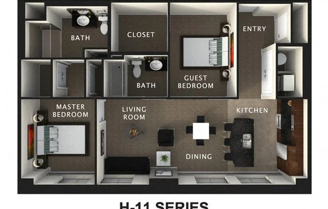 2 beds, 2 baths, 1,400 sqft, $1,846