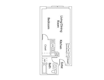 Studio, 1 bath, 472 sqft, $1,350