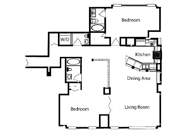 2 beds, 2.5 baths, 1,138 sqft, $9,000, Unit 16G