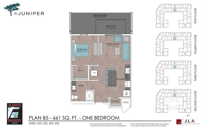 1 bed, 1 bath, 661 sqft, $1,695, Unit 325