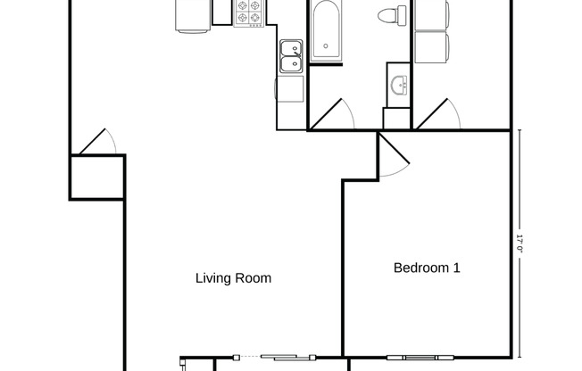 1 bed, 1 bath, 936 sqft, $1,100, Unit PV 1620-16