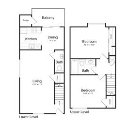 2 beds, 1.5 baths, 1,088 sqft, $3,347