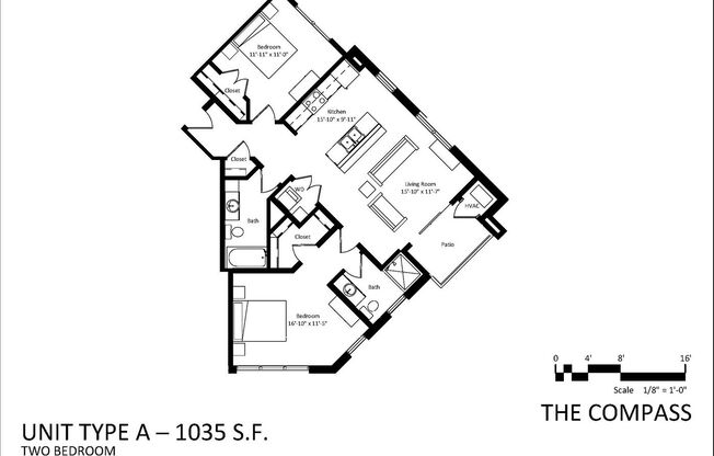 2 beds, 2 baths, 998 sqft, $2,625, Unit 301