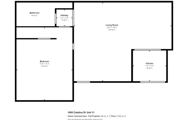 1 bed, 1 bath, 538 sqft, $1,875, Unit 11