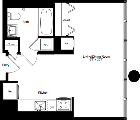 Studio, 1 bath, 510 sqft, $4,875, Unit 05C